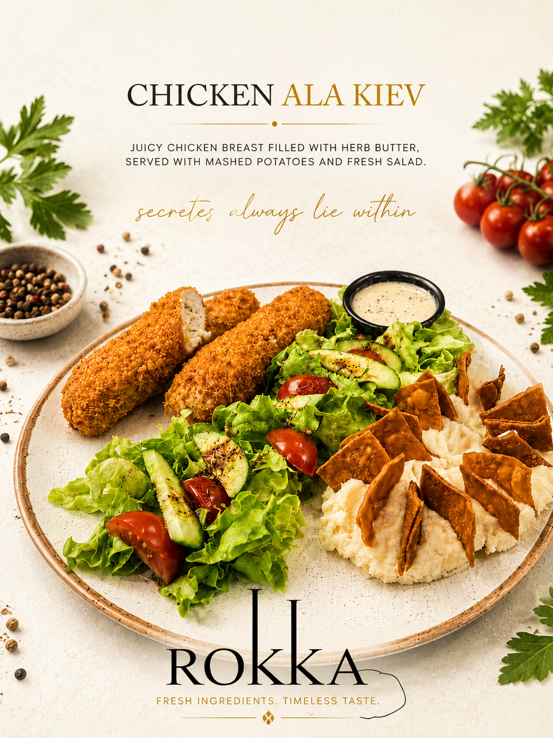 Küçük sarımsaklı tavuk filo tabağı